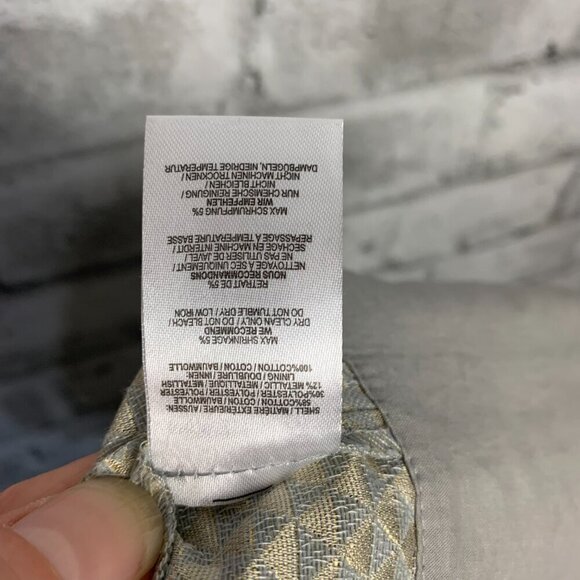 Ganni Anthropologie Gold Metallic Pleated A Line Mini Skirt with Pockets - Picture 9 of 13